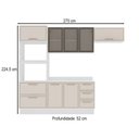 Ver imagem 4 de Cozinha Compacta Amara 8 Portas 4 Gavetas com Vidro Creme/branco - Politorno
