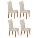 Ver imagem 1 de Kit com 4 Cadeiras para Sala de Jantar MDP/MDF Dyniz Bege/Veludo Pastel