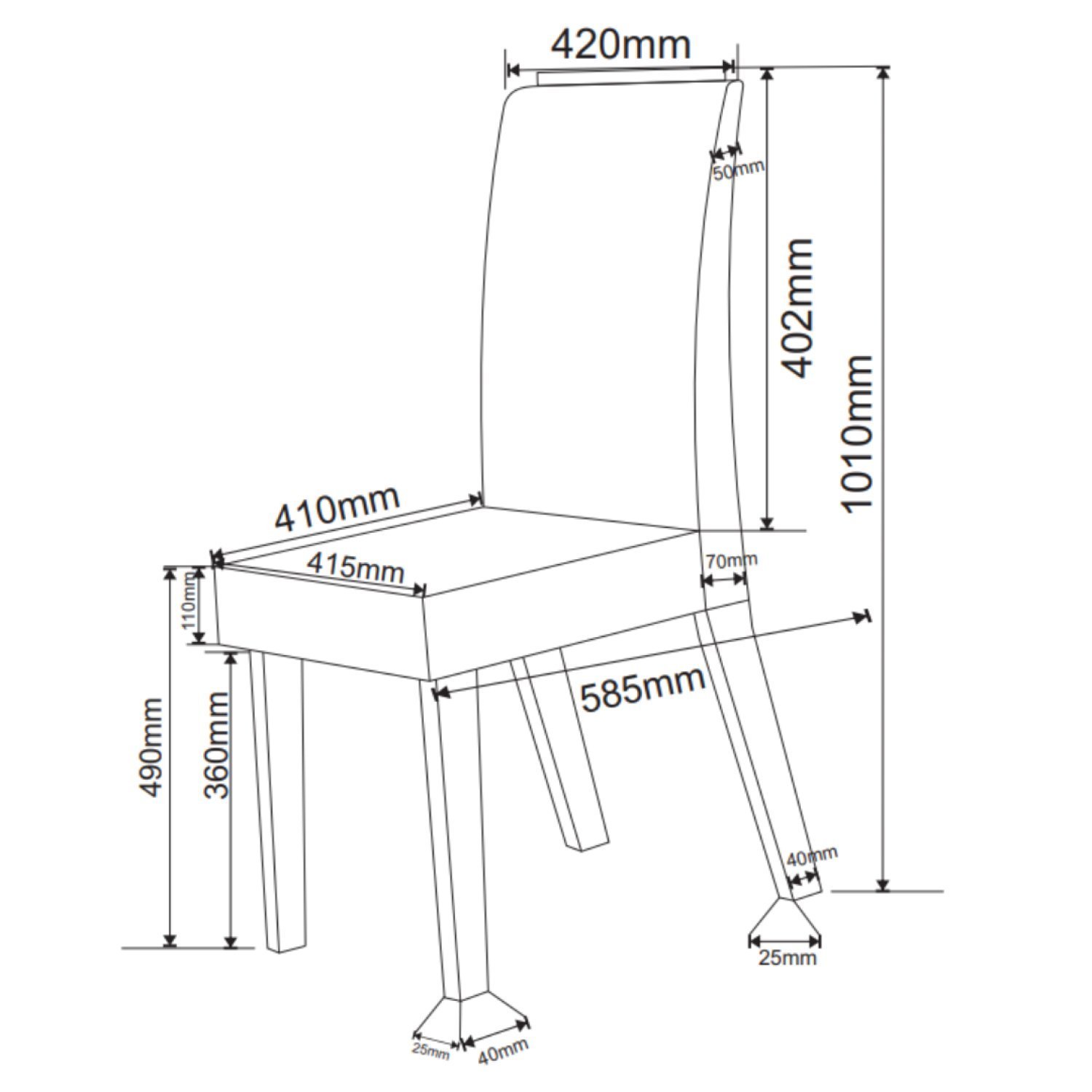 Kit com 4 Cadeiras para Sala de Jantar Mdp/mdf Dyniz - 4