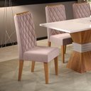 Ver imagem 3 de Kit com 4 Cadeiras para Sala de Jantar MDP/MDF Dyniz Rosa/Veludo