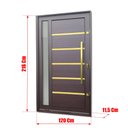 Ver imagem 4 de Porta Pivot.Alumínio Lamb.Miraggio c/Pux.D.Elite Marrom Gold 216x120 Brimak