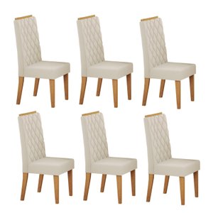 Kit com 6 Cadeiras para Sala de Jantar Mdp/mdf Dyniz