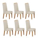 Ver imagem 1 de Kit com 6 Cadeiras para Sala de Jantar MDP/MDF Dyniz Bege/Veludo Pastel