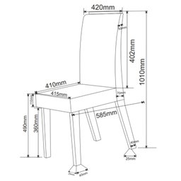 Kit com 6 Cadeiras para Sala de Jantar Mdp/mdf Dyniz - 4