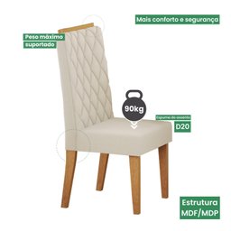 Kit com 6 Cadeiras para Sala de Jantar Mdp/mdf Dyniz - 6