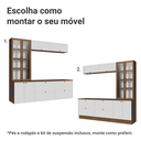Ver imagem 6 de Estante Sala de Estar com Rack + Cristaleira 230cm Rustic/Branco/Rustic Vik Madesa 02