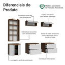 Ver imagem 5 de Estante Sala de Estar com Rack + Cristaleira 230cm Rustic/Branco/Rustic Vik Madesa 02