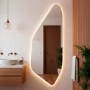 Ver imagem 1 de Espelho Decorativo Orgânico Led Frio 170x70 Suporte de Parede Rocco Sala Quarto Banheiro Escritório