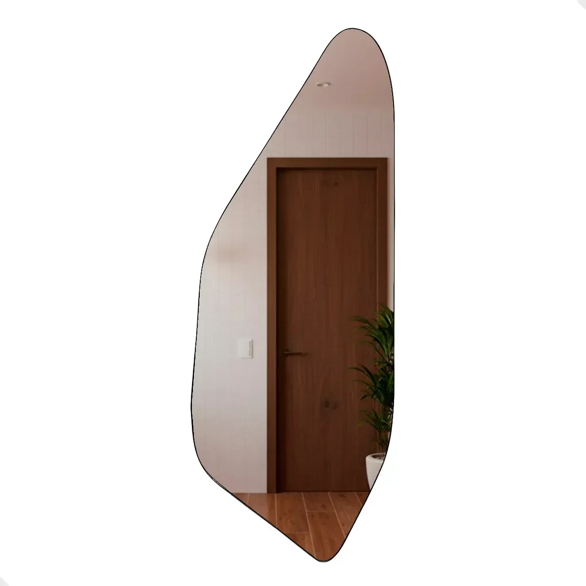 Ver imagem 2 de Espelho Decorativo Orgânico Led Frio 170x70 Suporte de Parede Rocco Sala Quarto Banheiro Escritório