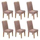 Ver imagem 1 de Kit com 6 Cadeiras para Sala de Jantar MDP/MDF Dyniz Rosa/Veludo