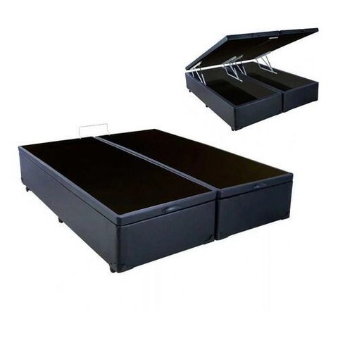 Box Bau King Size Premium (blindada) Super Reforçada Cor Preto Corino