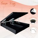 Ver imagem 2 de Box Bau King Size Premium (blindada) Super Reforçada Cor Preto Corino
