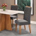 Ver imagem 3 de Kit com 6 Cadeiras para Sala de Jantar MDP/MDF Dyniz Cinza/Veludo Grafite