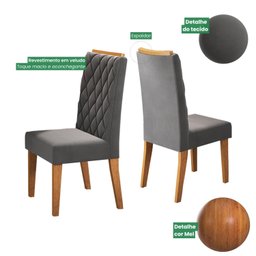 Kit com 6 Cadeiras para Sala de Jantar Mdp/mdf Dyniz - 7