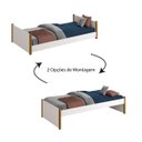 Ver imagem 5 de Cama Evolutiva Solteiro Ravi 2 em 1 com Pés Madeira Natural com Colchão - Reller - Rosa Fosco