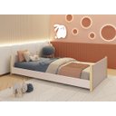 Ver imagem 2 de Cama Evolutiva Solteiro Ravi 2 em 1 com Pés Madeira Natural com Colchão - Reller - Rosa Fosco