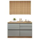 Ver imagem 2 de Cozinha Completa Modulada 2 Peças 3 Portas 4 Gavetas com Rodapé Norten Marrom/Verde/Nature