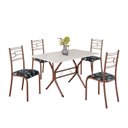 Ver imagem 2 de Conjunto Sala de Jantar Mesa Retangular 100x60cm Tampo Madeira MDP 4 Cadeiras Paraty Marrom/Preto Floral