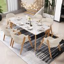 Ver imagem 2 de Kit 2 Cadeiras de Jantar e Estar Living Estofada Nadja L02 Linho Palha - Lyam Decor