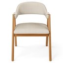Ver imagem 3 de Kit 2 Cadeiras de Jantar e Estar Living Estofada Nadja L02 Linho Palha - Lyam Decor