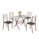 Ver imagem 2 de Conjunto Sala de Jantar Mesa Retangular 120x75cm Tampo Madeira MDP Off White 4 Cadeiras Paraty Marrom/Preto Floral