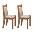 Ver imagem 1 de Kit 2 Cadeiras de Jantar Estofadas Veludo Dalas Yescasa Bege/Marfim