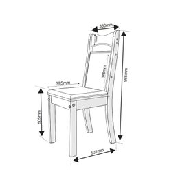 Kit com 2 Cadeiras para Sala de Jantar Mdp/mdf Dalas - 4