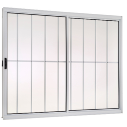 Janela de Alumínio Lado Esquerdo 2 Folhas com Grade 120x150cm Branco Allo Esquadrias - 1
