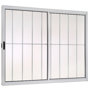 Janela de Alumínio Lado Esquerdo 2 Folhas com Grade 120x150cm Branco Allo Esquadrias