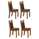 Ver imagem 1 de Kit 4 Cadeiras de Jantar Estofadas Veludo Dalas Yescasa Marrom/Bombom