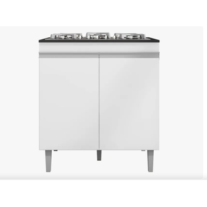 Balcão P/ Cooktop Andreia 4 ou 5 Bocas Branco - Ajl Móveis