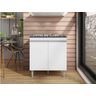 Balcão P/ Cooktop Andreia 4 ou 5 Bocas Branco - Ajl Móveis - 2