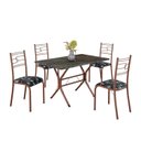 Ver imagem 2 de Conjunto Sala de Jantar Mesa Retangular 100x60cm Tampo Madeira MDP Ardósia Indiana 4 Cadeiras Paraty Marrom/Preto Floral
