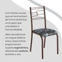 Ver imagem 7 de Conjunto Sala de Jantar Mesa Retangular 100x60cm Tampo Madeira MDP Ardósia Indiana 4 Cadeiras Paraty Marrom/Preto Floral