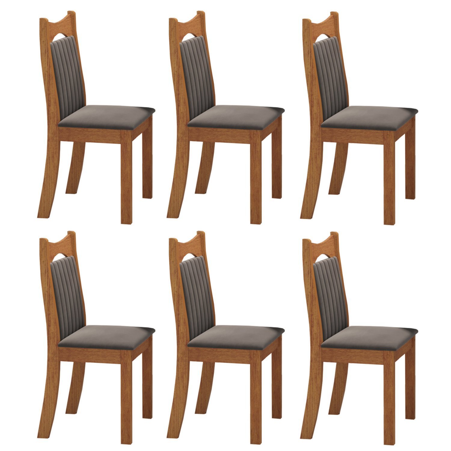 Kit com 6 Cadeiras para Sala de Jantar Mdp/mdf Dalas