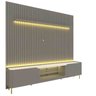 Rack com Painel Ripado para Tv até 85 Polegadas Led Pés Ferro 230cm Nobre/splendore Yescasa - 2