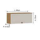 Ver imagem 4 de Armário Aéreo 1 Porta Basculante 80cm Provence Cinamomo/Off White