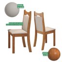 Ver imagem 7 de Kit 6 Cadeiras de Jantar Estofadas Veludo Dalas Yescasa Bege/Marfim
