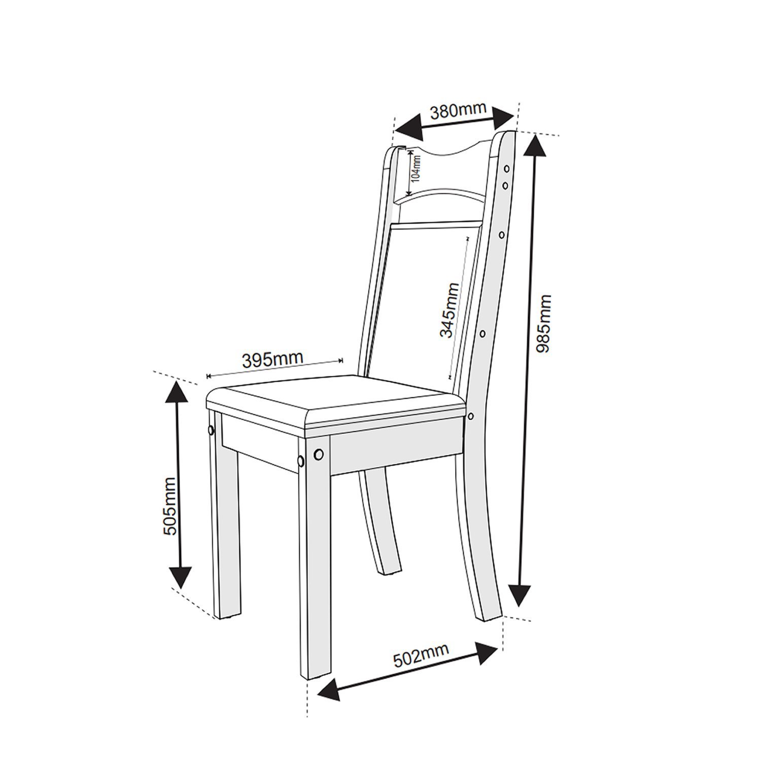 Kit com 6 Cadeiras para Sala de Jantar Mdp/mdf Dalas - 4