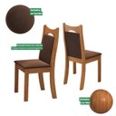 Ver imagem 7 de Kit 6 Cadeiras de Jantar Estofadas Veludo Dalas Yescasa Marrom/Bombom