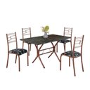 Ver imagem 2 de Conjunto Sala de Jantar Mesa Retangular 120x75cm Tampo Madeira Mdp Ardósia Indiana 4 Cadeiras Paraty