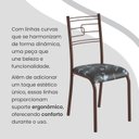 Ver imagem 7 de Conjunto Sala de Jantar Mesa Retangular 120x75cm Tampo Madeira MDP Ardósia Indiana 4 Cadeiras Paraty Marrom/Preto Floral