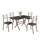 Ver imagem 2 de Conjunto Sala de Jantar Mesa Retangular 120x75cm Tampo Madeira MDP Ardósia Indiana 4 Cadeiras Paraty Marrom/Preto Floral