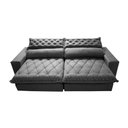 Ver imagem 5 de Sofá Retrátil e Reclinável 2.75m Molas Ensacadas Cama inBox Spazus com Bordado 3D Velusoft Cinza