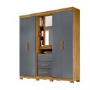 Ver imagem 3 de Guarda Roupa Moval Eldorado Freijó Cinza 4 Portas 3 Gavetas com Espelho