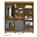 Ver imagem 2 de Guarda Roupa Moval Eldorado Freijó Cinza 4 Portas 3 Gavetas com Espelho