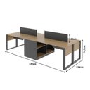 Ver imagem 4 de Plataforma de Trabalho 4 Lugares com Divisória e Nichos