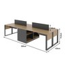 Plataforma de Trabalho 4 Lugares com Divisória e Nichos - 4