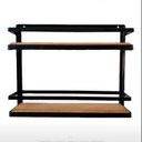 Ver imagem 2 de Prateleira Porta Condimentos Dupla Em Ferro Madeira Cozinha