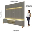 Ver imagem 4 de Rack com Painel Ripado para Tv até 85 Polegadas Led Pés Madeira 230cm Nobre/splendore Yescasa